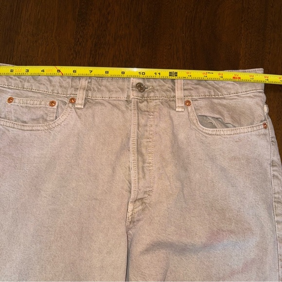 MNG Denim Mango Straight Cropped Distressed Purple Hue Raw Hem Jeans Size 12 - Picture 6 of 7